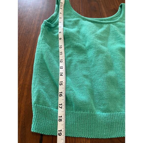 Vintage Jss women’s knit ware suit blazer & tank petite S green / white striped - Picture 9 of 16